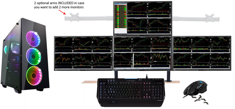 cheap 4 monitor stock trading computer