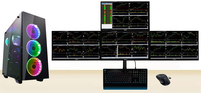FASTEST 4-Monitor (24") Trading or Work Computer - March 2023
