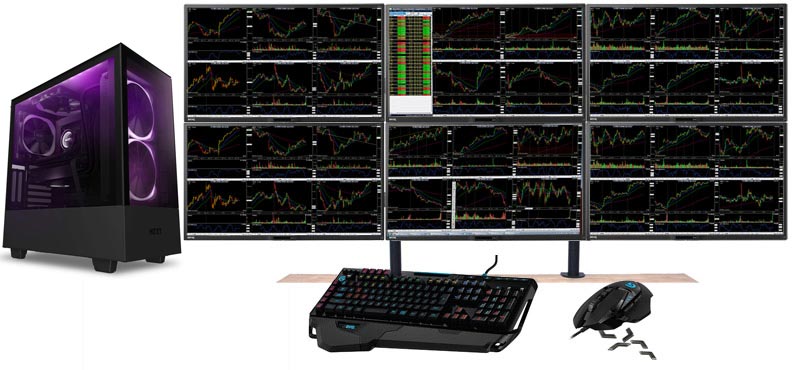 cheap 6 monitor stock trading computer