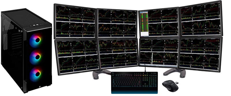 cheap 8 monitor stock trading computer