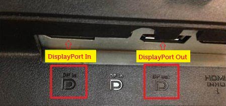 Dell U2713H DisplayPort connectors