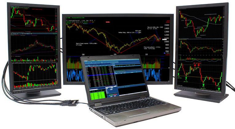 3 Monitors Laptop DisplayPort MST hub stock market