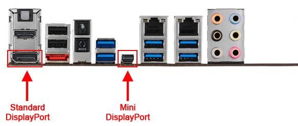 Motherboard back displayport & mini displayport